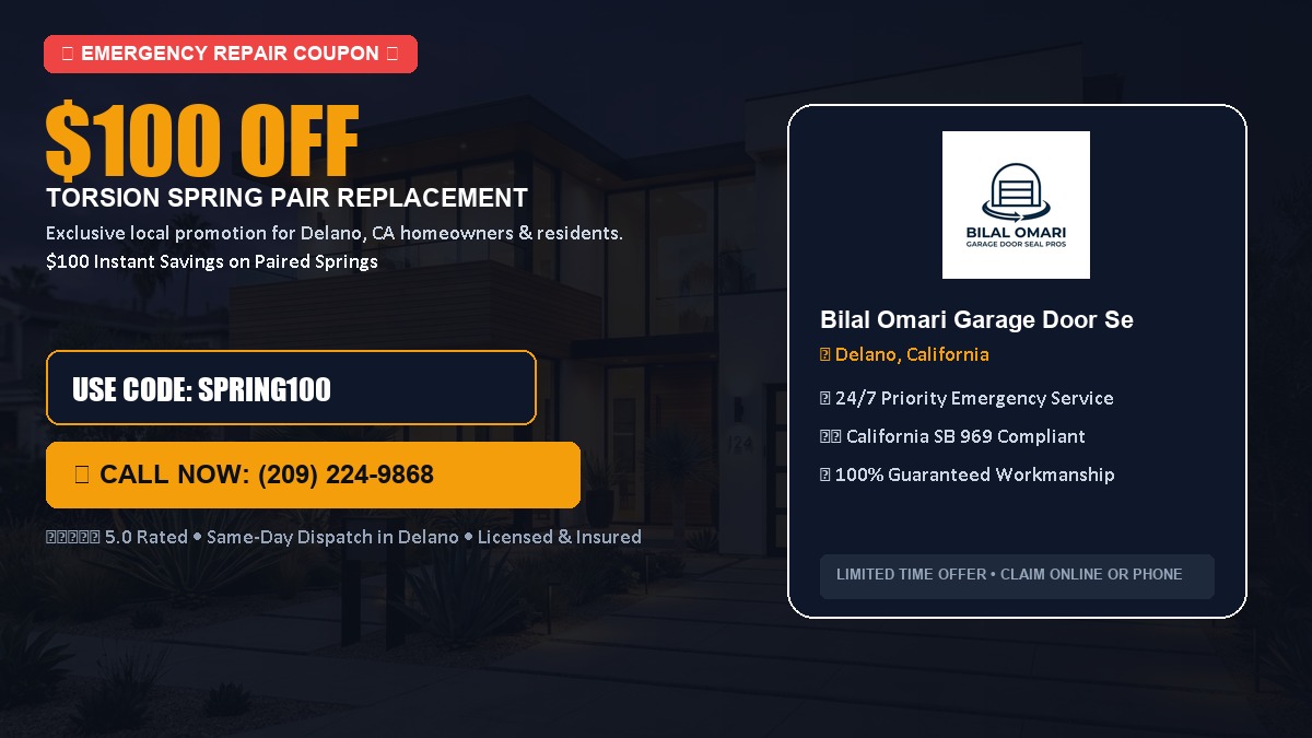 $100 OFF Heavy-Duty Torsion Spring Pair Replacement in Delano, CA